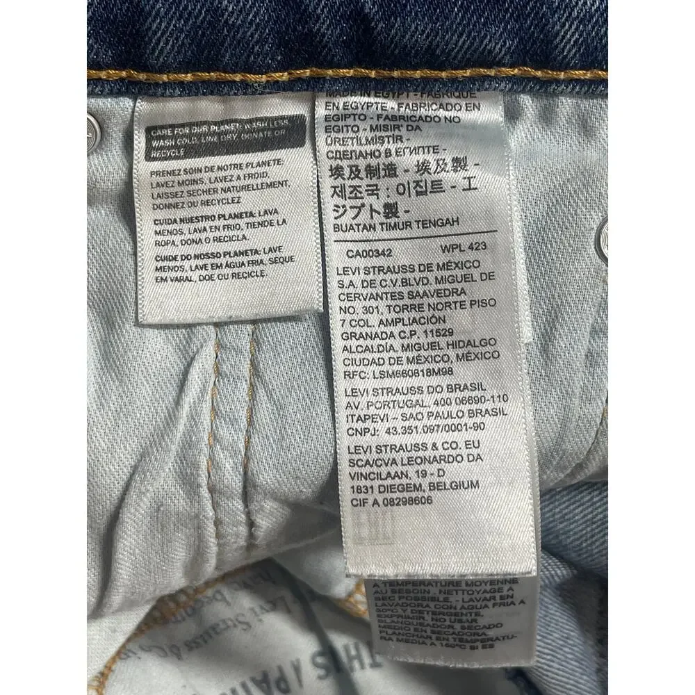 Levi's 505 Men's Blue Medium Wash High Rise Slim Straight Denim Jeans Pants 30